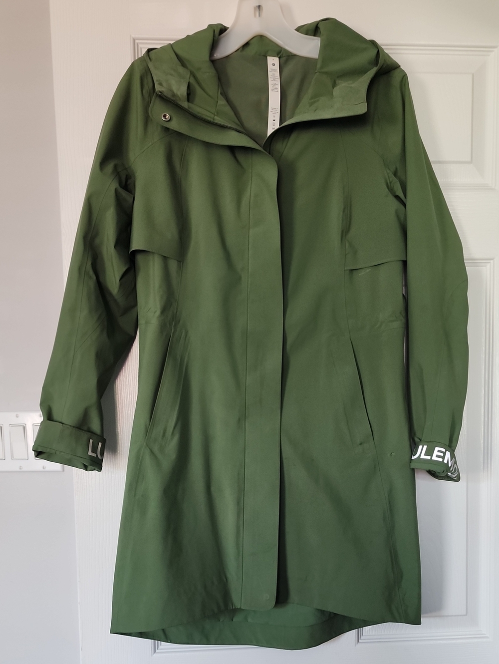 lululemon athletica Olive Green Hooded Trench Coat